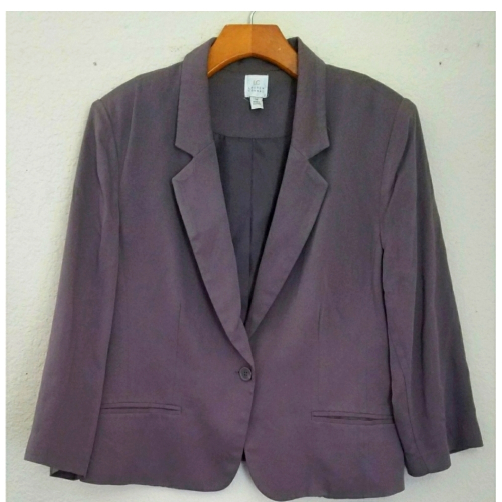 LC Lauren Conrad Purple Grey Work Blazer‎